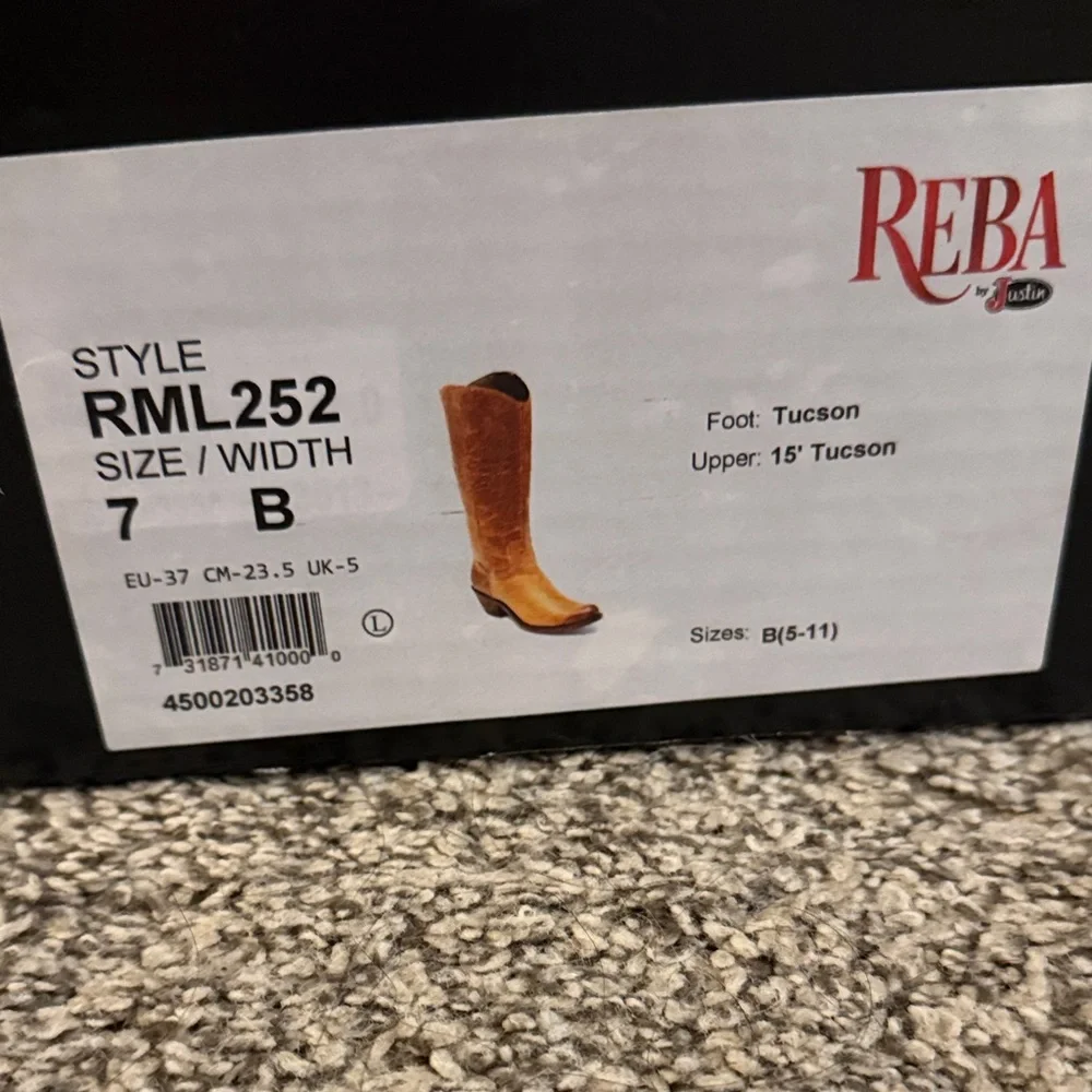 Reba by Justin Tan Leather Tucsan Boots - Picture 7 of 7